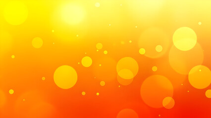 Warm abstract background with bokeh lights in shades of yellow and orange