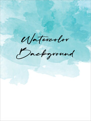 Creative vector illustration of a soft teal watercolor stain, an abstract artistic splash on a blank white canvas background