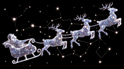 santa claus christmas reindeer with snowflakes