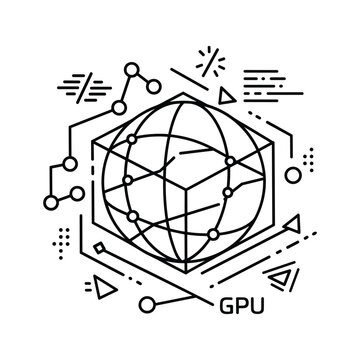 Abstract Global Network with GPU Processing, AI, and Distributed Data Flow Concept
