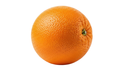 A whole, vibrant orange fruit with textured skin, isolated on a black background