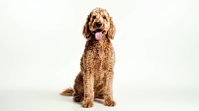 Mixed breed dogs relaxed demeanor perfectly captures the concept of playful, laid back companionship, evoking feelings of joy, affection, and warmth, ideal for use as a background or overlay in.