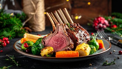 Festliches Lammkarree mit Gem&uuml;se &ndash; Elegantes Weihnachtsgericht