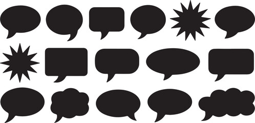Set of different types empty speech clouds chat bubbles icon vector shapes for comics or web  © KANIZFATEMA