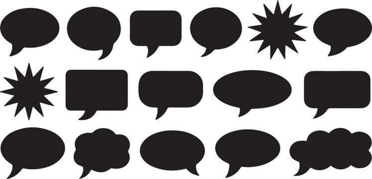Set of different types empty speech clouds chat bubbles icon vector shapes for comics or web
