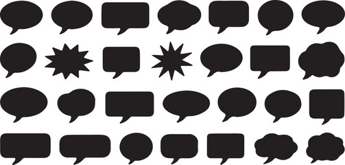 Collection of speech bubble shape vector illustration thought bubble comic shape communication d
