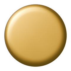 Glossy gold round button