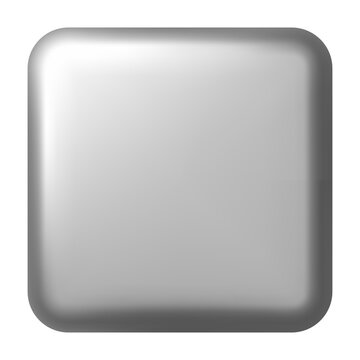 Glossy silver square button