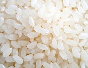Close-up of numerous, uniformly-shaped white grains, tightly packed together