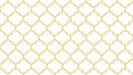 Elegant Golden Moroccan Pattern on White Background - Seamless Geometric Design for Decor and Wallpaper