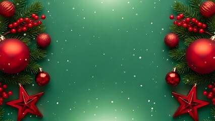 Festive holiday Christmas decorations of ornaments and ornaments, in warm inviting color theme