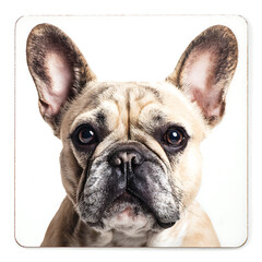 Cute dog-shaped coaster on clean white background