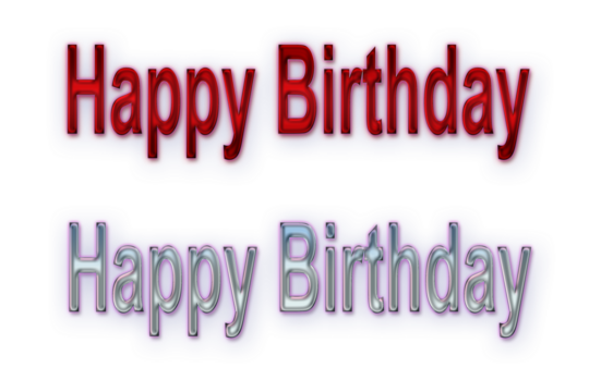 Glowing neon  colourful happy birthday lettering design isolated on transparent background. Bright neon text design in red and sky blue  birthday concepts.