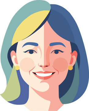 Colorful Female Portrait Vector Illustration