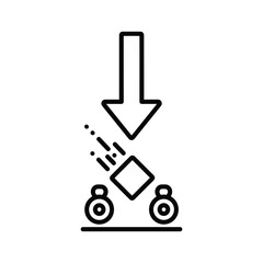 Down Arrow Object Drop Icon with Targets