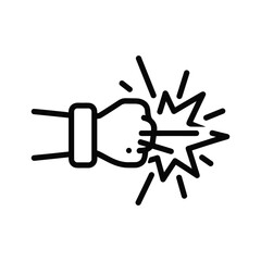 Fist Punch Impact Icon with Burst Effect