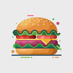 A delicious burger showcasing fresh ingredients and vibrant colors, presenting an appetizing meal option that symbolizes indulgence, flavor, and culinary enjoyment.