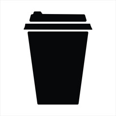 coffee cup icon silhouette vector designs. coffee cup icon Logos. Flat Vector Icon Design Template. Togo Cup icon in flat black solid vector.