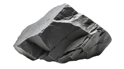Dark Grey Rock Isolated on White Background