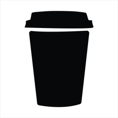 coffee cup icon silhouette vector designs. coffee cup icon Logos. Flat Vector Icon Design Template. Togo Cup icon in flat black solid vector.