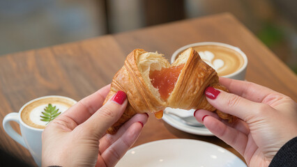 Croissant alla colazione del mattino