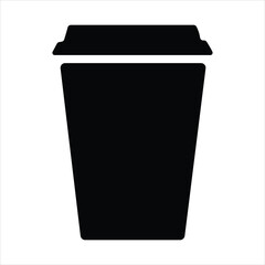 coffee cup icon silhouette vector designs. coffee cup icon Logos. Flat Vector Icon Design Template. Togo Cup icon in flat black solid vector.