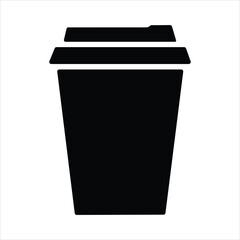 coffee cup icon silhouette vector designs. coffee cup icon Logos. Flat Vector Icon Design Template. Togo Cup icon in flat black solid vector.