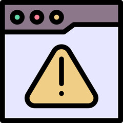 Warning Message Browser Alert Lineal Colour Style Vector Icon