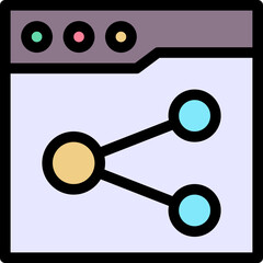 Share Browser Window Link Lineal Colour Style Vector Icon