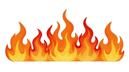 Flaming Orange Fire Illustration in Vector Style