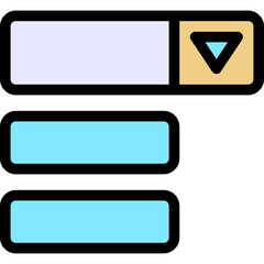 Drop down Selection Menu Lineal Colour Style Vector Icon