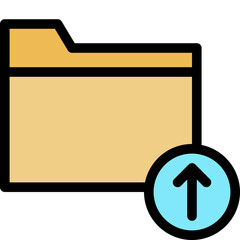 Folder Upload File Lineal Colour Style Vector Icon