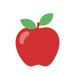 Fototapeta premium Red Apple Icon Flat Design Illustration