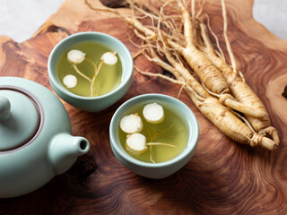 Hot ginseng tea, traditional tea