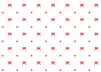 赤リボン　パターン壁紙