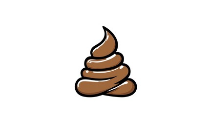Cartoon Poop Emoji Isolated on White Background.