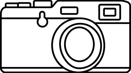 Classic Camera Outline Drawing.
