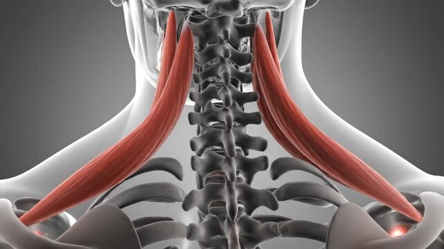 3D Animation of Neck Pain Cervical Spine and Muscle Tension