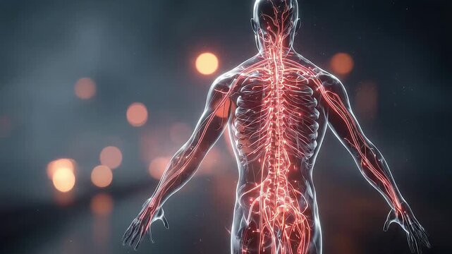 Nervous System Animation with Red Light
