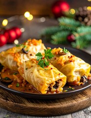 Heilige-Abend-Kohlrouladen mit Kartoffeln und Pilzen &ndash; Festlich und Herzhaft
