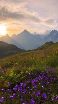 sunset in the mountains