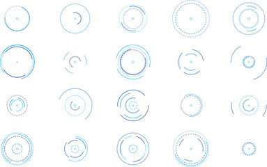 Set of abstract circular icons simple flat vector design elements isolated on white background