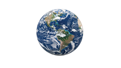 Earth Globe Isolated on White Background