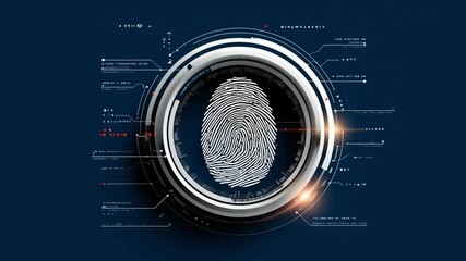 Cybernetic Security: A digital fingerprint, encircled by futuristic, holographic projections, represents the apex of cybernetic security and the future of authentication. - Powered by Adobe