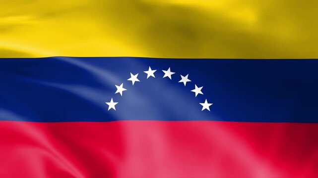 Venezuela flag cloth waving in wind animation isolated on black background