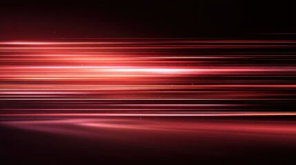 Red speed light trail lines on black background. Abstract fast motion effect. Digital data flow background for technology and communication.
