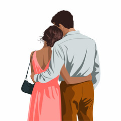 An intimate image of a loving couple embracing from behind, capturing their connection and affection, evoking feelings of love and warmth in a personal moment.