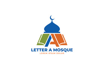 Letter A mosque academic Logo design for your company branding