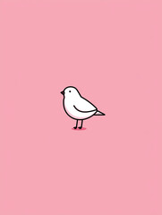 bird on pink background