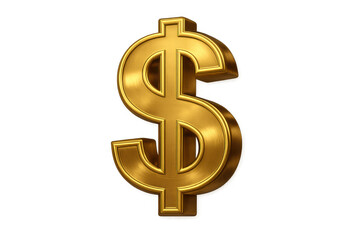 Obraz premium Golden dollar currency symbol icon on a transparent background, depicting money, banking, rich, cash, and financial growth
